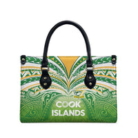 Cook Islands Rugby League Leather Bag Tatau Tribal Motifs-Light Green Color - Polynesian Pride