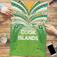Cook Islands Rugby League Puzzle Tatau Tribal Motifs-Light Green Color - Polynesian Pride