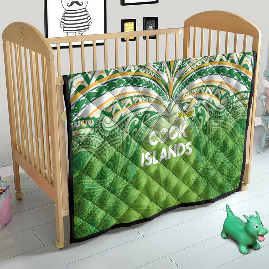 Cook Islands Rugby League Quilt Tatau Tribal Motifs-Light Green Color - Polynesian Pride