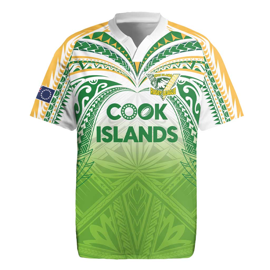 Custom Cook Islands Rugby League Rugby Jersey Tatau Tribal Motifs-Light Green Color - Polynesian Pride