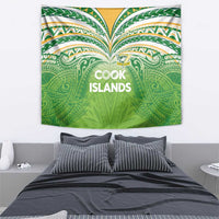 Cook Islands Rugby League Tapestry Tatau Tribal Motifs-Light Green Color - Polynesian Pride