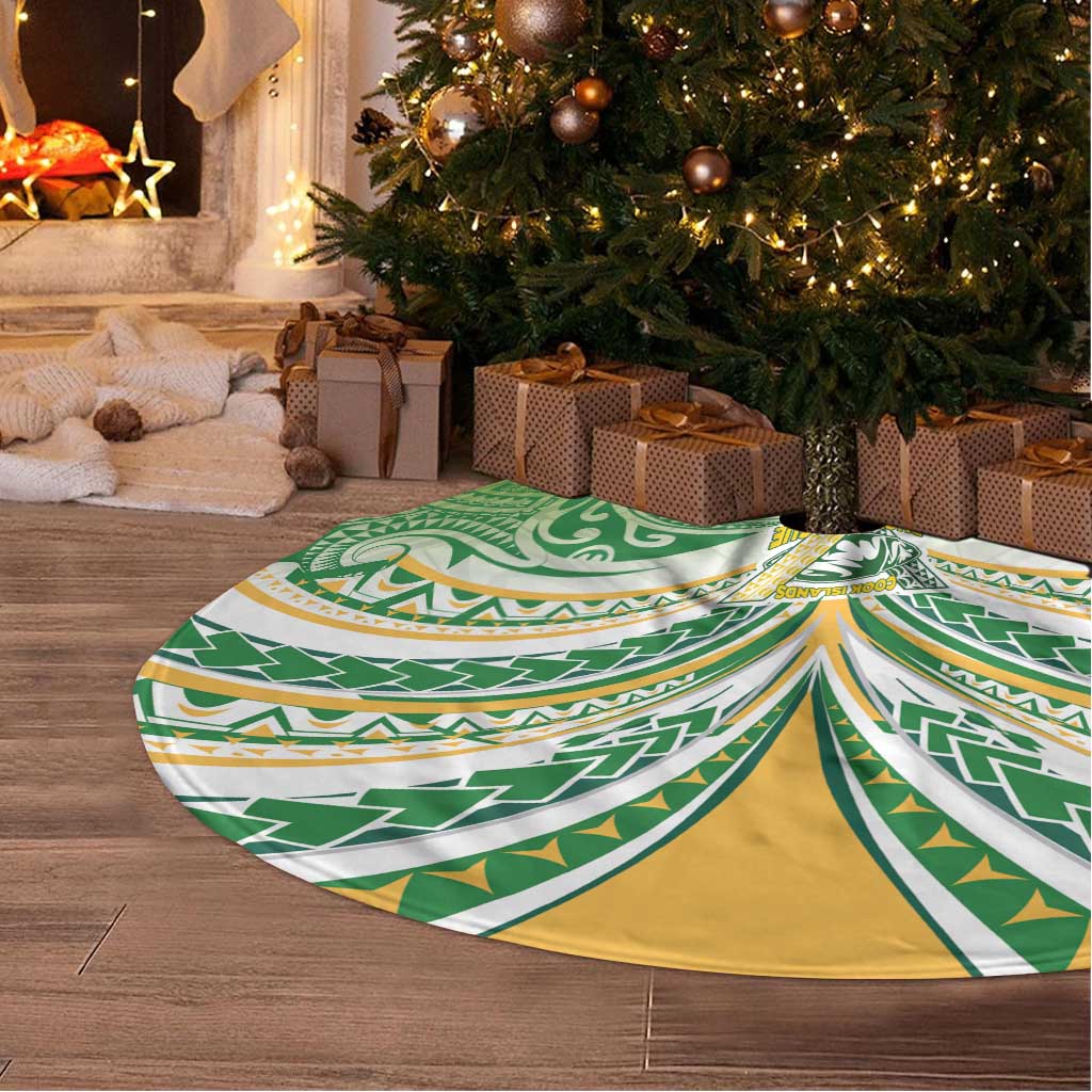 Cook Islands Rugby League Tree Skirt Tatau Tribal Motifs-Light Green Color - Polynesian Pride