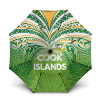 Cook Islands Rugby League Umbrella Tatau Tribal Motifs-Light Green Color - Polynesian Pride