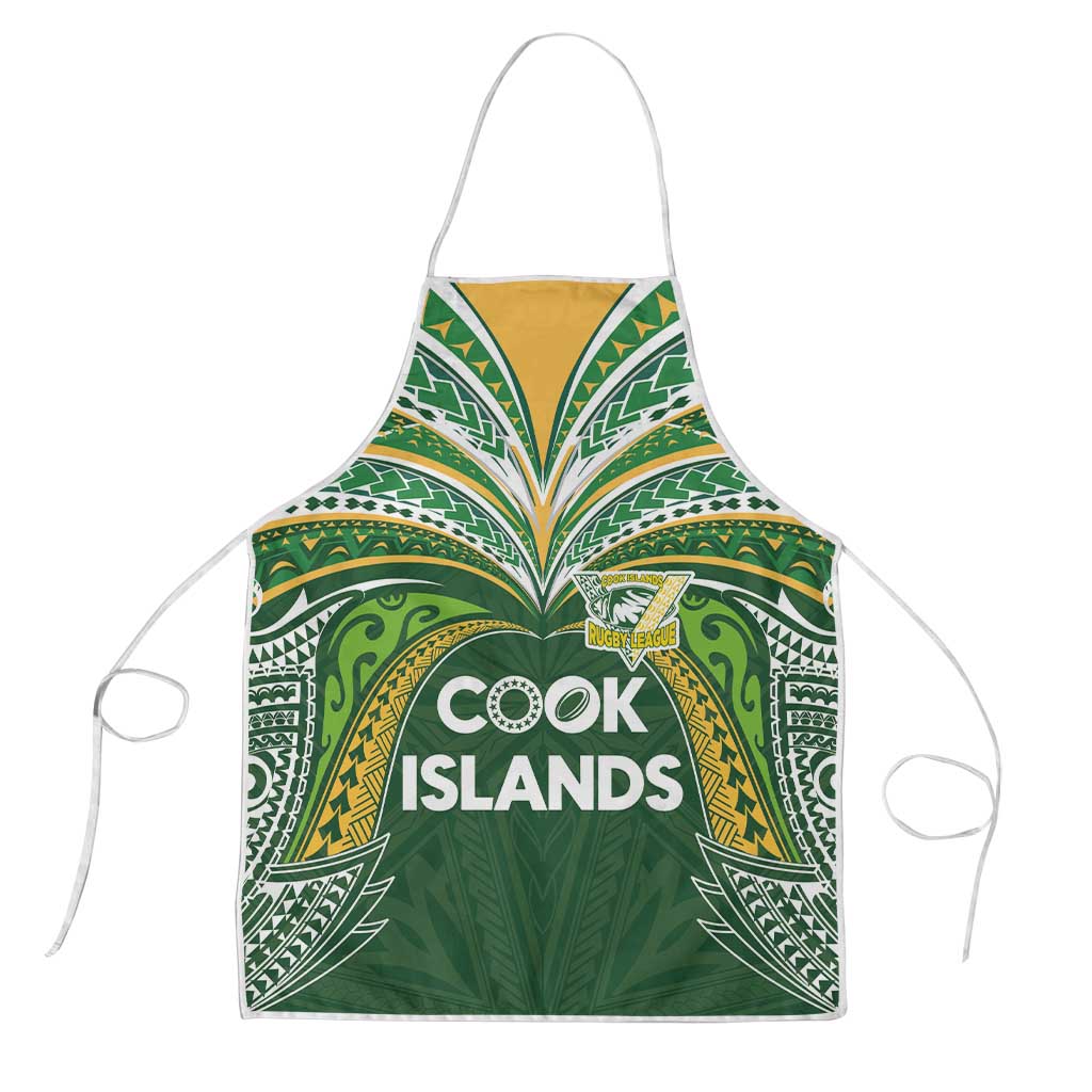 Cook Islands Rugby League Apron Tatau Tribal Motifs-Dark Green Color - Polynesian Pride