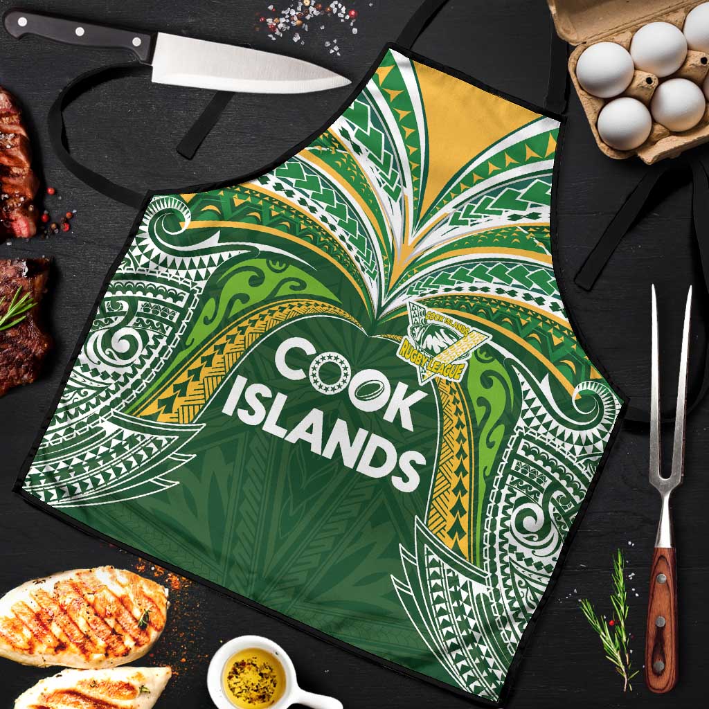 Cook Islands Rugby League Apron Tatau Tribal Motifs-Dark Green Color - Polynesian Pride