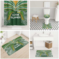 Cook Islands Rugby League Bathroom Set Tatau Tribal Motifs-Dark Green Color - Polynesian Pride