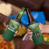 Custom Cook Islands Rugby League 4 in 1 Can Cooler Tumbler Tatau Tribal Motifs-Dark Green Color - Polynesian Pride
