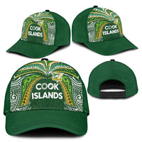 Cook Islands Rugby League Classic Cap Tatau Tribal Motifs-Dark Green Color - Polynesian Pride