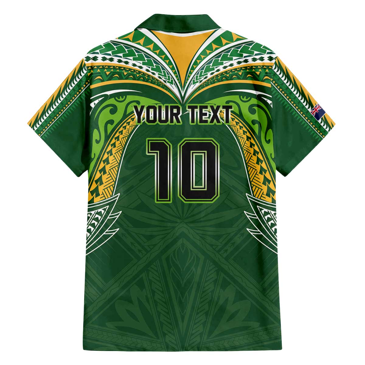 Custom Cook Islands Rugby League Family Matching Off The Shoulder Long Sleeve Dress and Hawaiian Shirt Tatau Tribal Motifs-Dark Green Color - Polynesian Pride