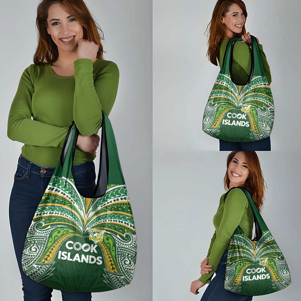 Cook Islands Rugby League Grocery Bag Tatau Tribal Motifs-Dark Green Color - Polynesian Pride