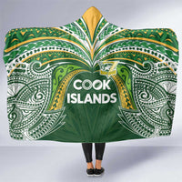 Cook Islands Rugby League Hooded Blanket Tatau Tribal Motifs-Dark Green Color - Polynesian Pride