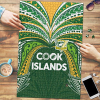 Cook Islands Rugby League Puzzle Tatau Tribal Motifs-Dark Green Color - Polynesian Pride