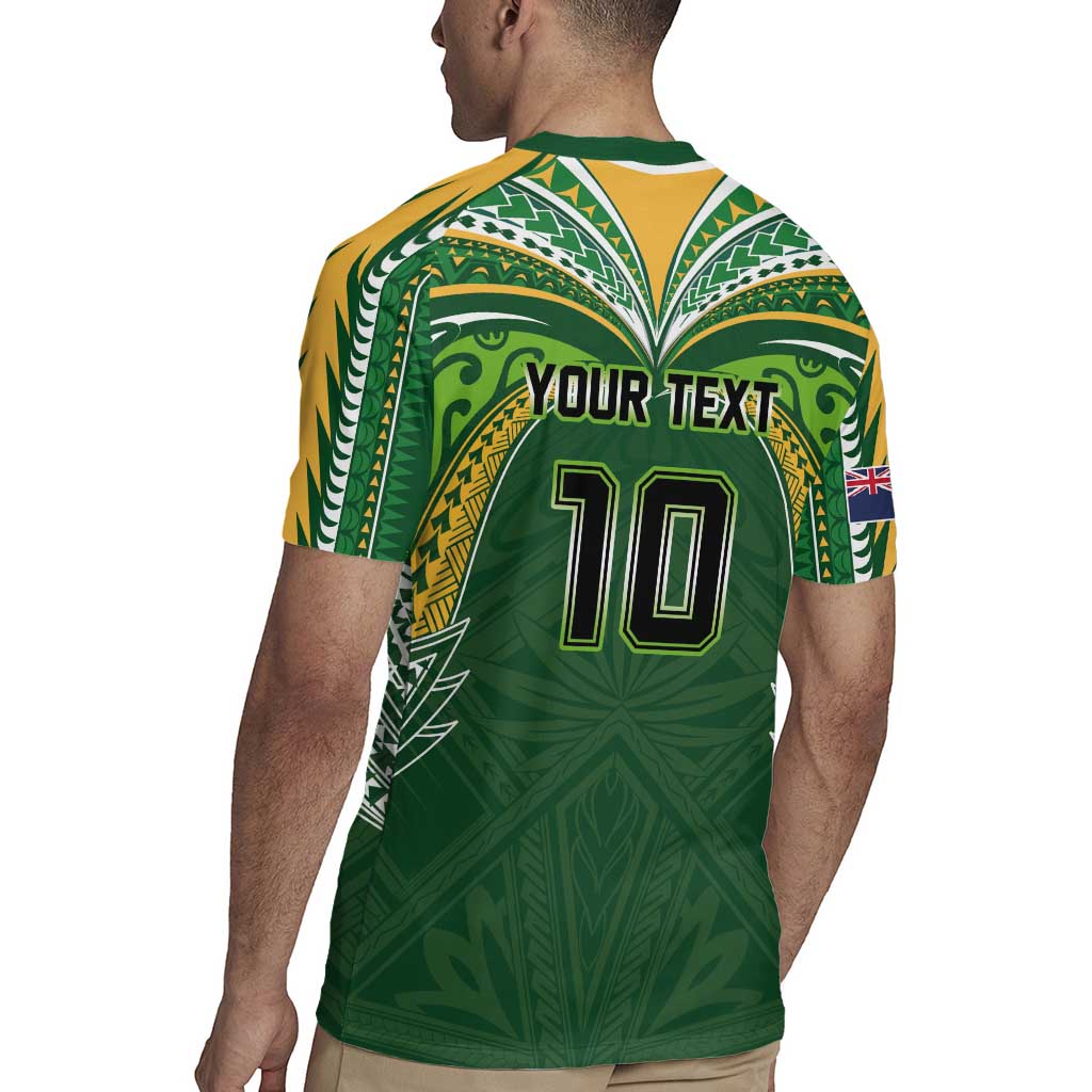 Custom Cook Islands Rugby League Rugby Jersey Tatau Tribal Motifs-Dark Green Color - Polynesian Pride