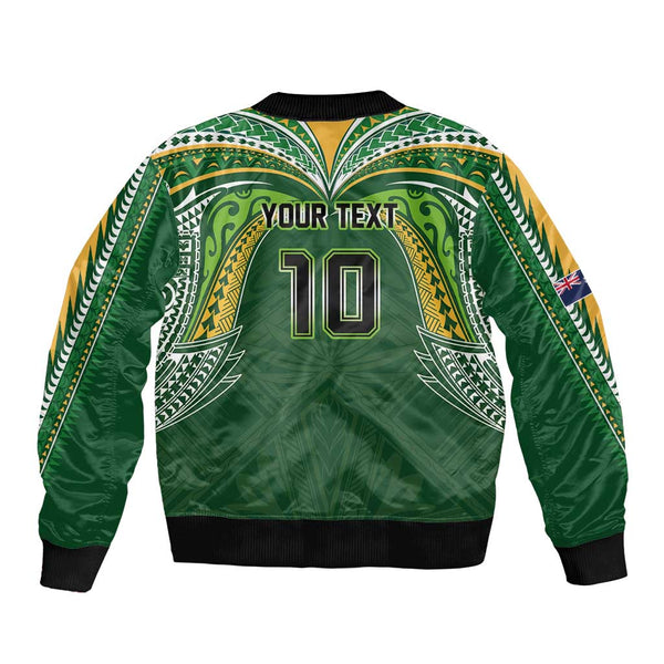 Polynesian Pride Penrhyn Island Sleeve Zip Bomber Jacket Cook Islands Tribal Wave Style LT9 main image 0