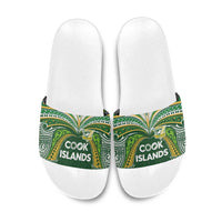 Cook Islands Rugby League Slide Sandals Tatau Tribal Motifs-Dark Green Color - Polynesian Pride