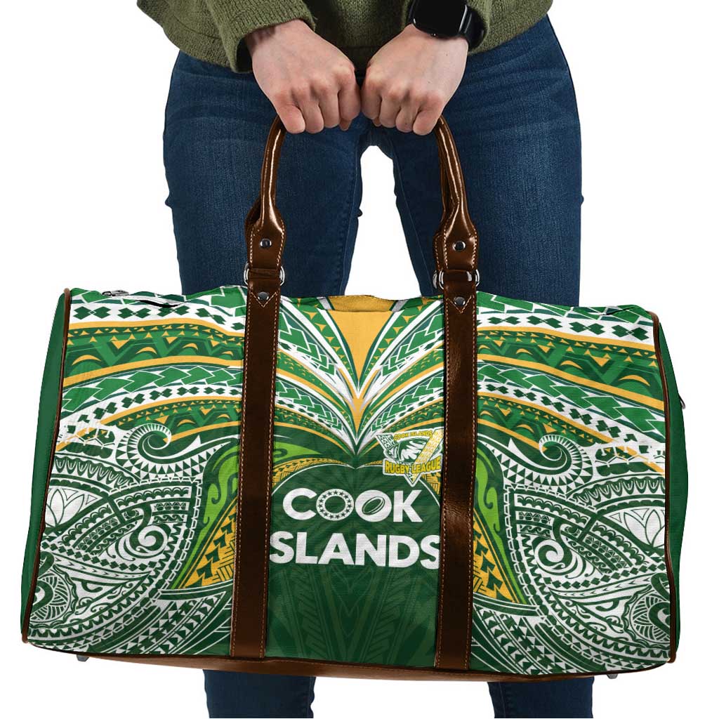 Cook Islands Rugby League Travel Bag Tatau Tribal Motifs-Dark Green Color - Polynesian Pride