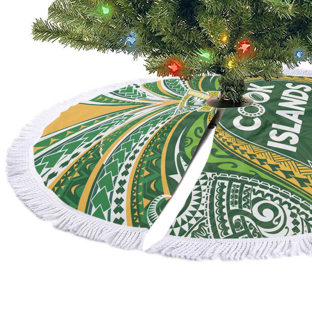 Cook Islands Rugby League Tree Skirt Tatau Tribal Motifs-Dark Green Color - Polynesian Pride