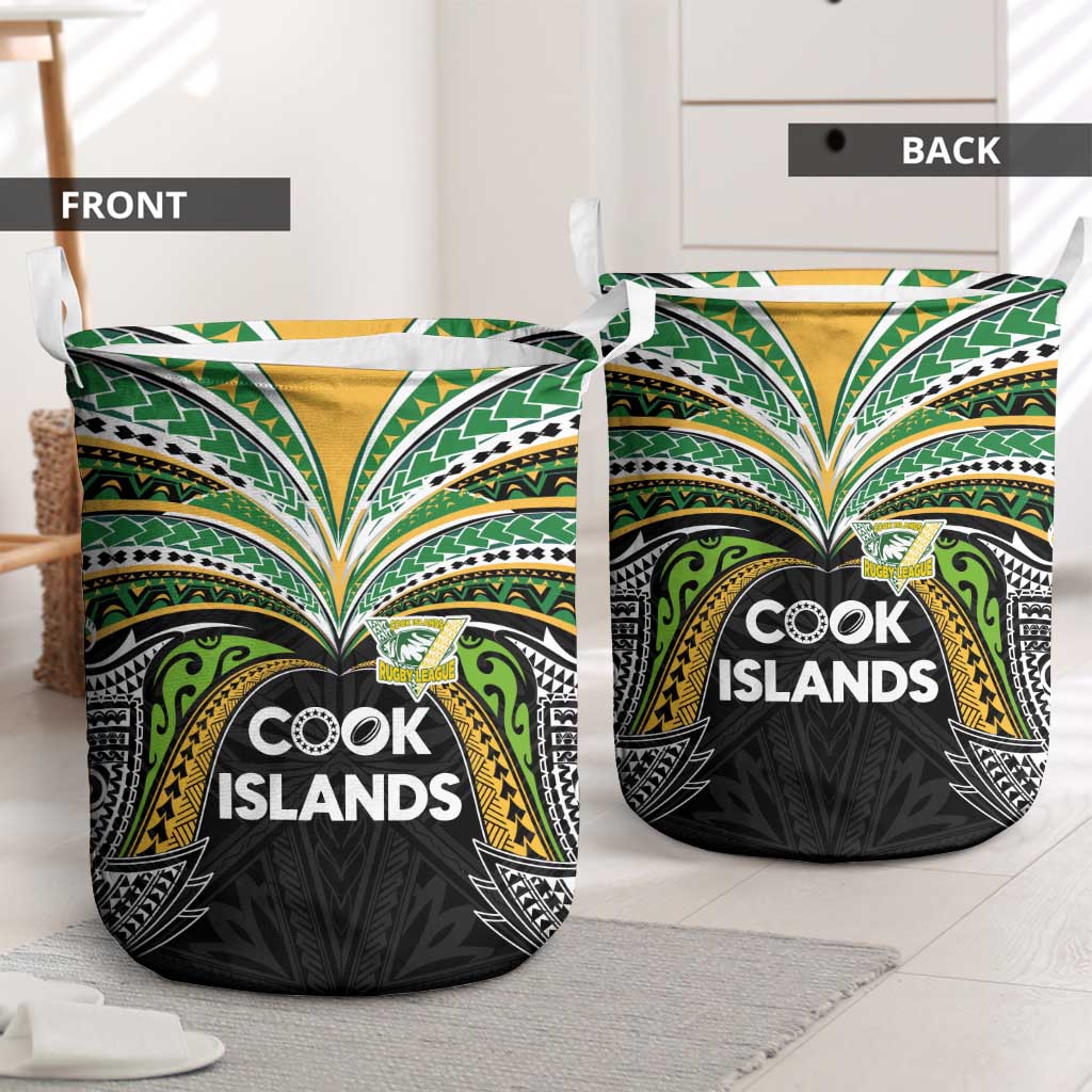 Cook Islands Rugby League Laundry Basket Tatau Tribal Motifs-Black Color - Polynesian Pride