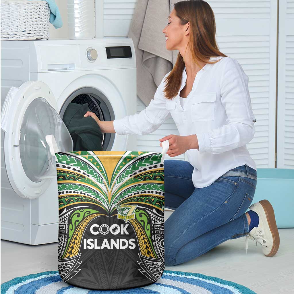 Cook Islands Rugby League Laundry Basket Tatau Tribal Motifs-Black Color - Polynesian Pride