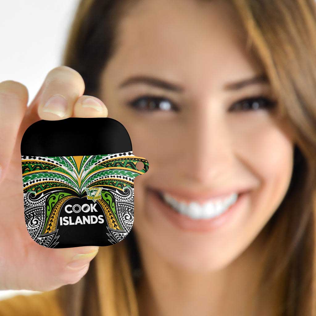 Cook Islands Rugby League AirPods Case Tatau Tribal Motifs-Black Color - Polynesian Pride