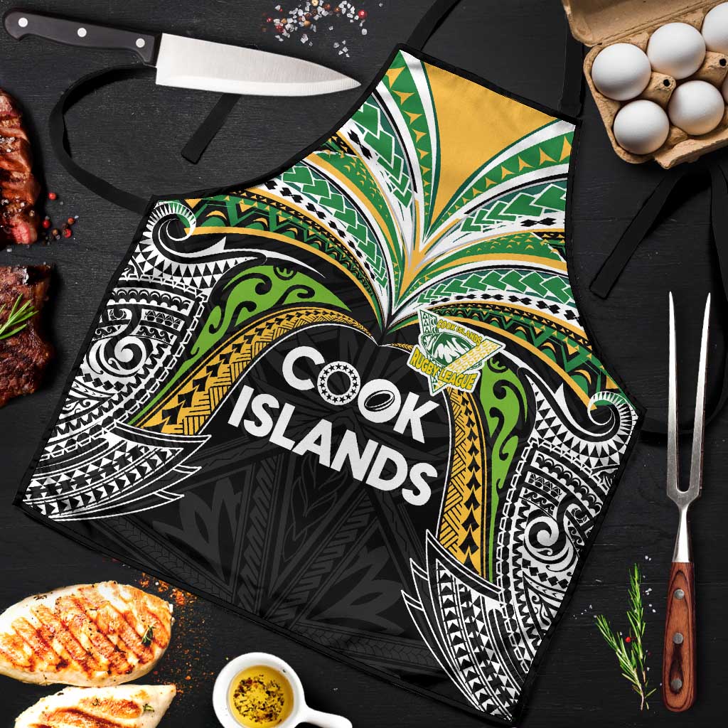 Cook Islands Rugby League Apron Tatau Tribal Motifs-Black Color - Polynesian Pride