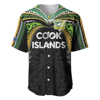 Custom Cook Islands Rugby League Baseball Jersey Tatau Tribal Motifs-Black Color - Polynesian Pride