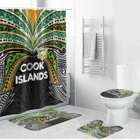 Cook Islands Rugby League Bathroom Set Tatau Tribal Motifs-Black Color - Polynesian Pride