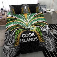 Cook Islands Rugby League Bedding Set Tatau Tribal Motifs-Black Color - Polynesian Pride
