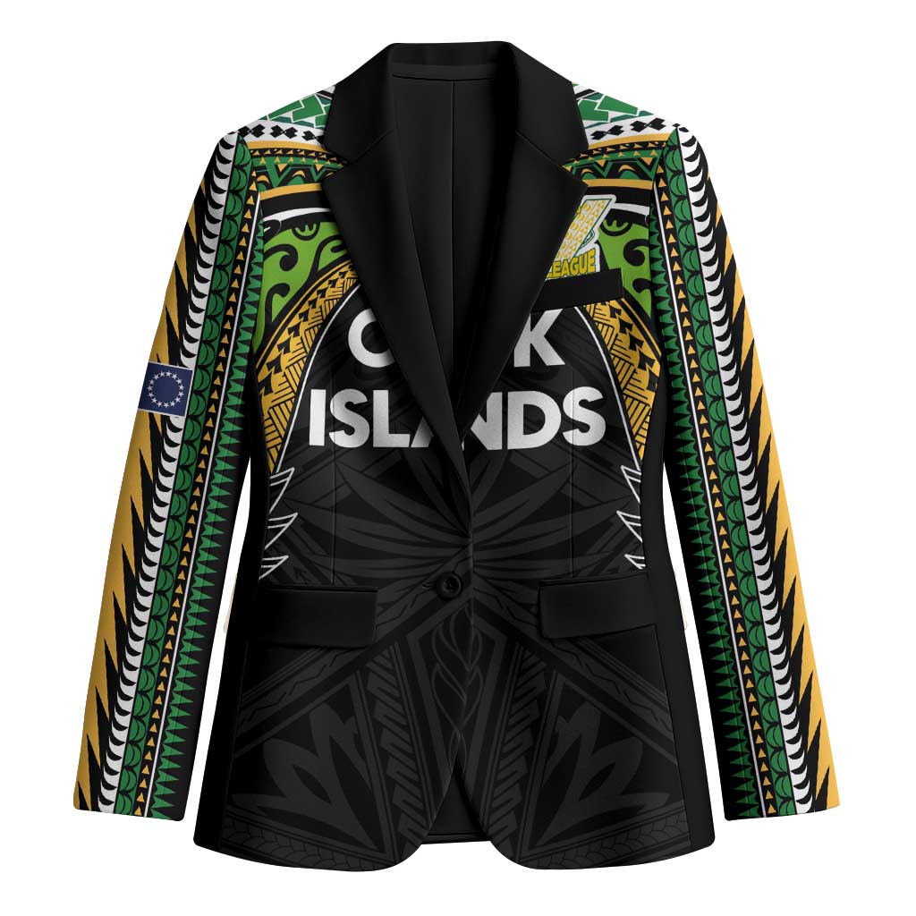 Custom Cook Islands Rugby League Blazer Tatau Tribal Motifs-Black Color - Polynesian Pride