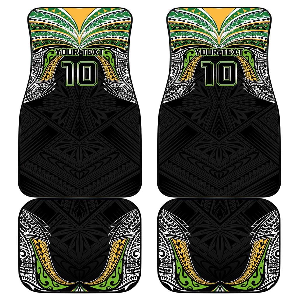 Custom Cook Islands Rugby League Car Mats Tatau Tribal Motifs-Black Color - Polynesian Pride