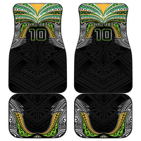 Custom Cook Islands Rugby League Car Mats Tatau Tribal Motifs-Black Color - Polynesian Pride