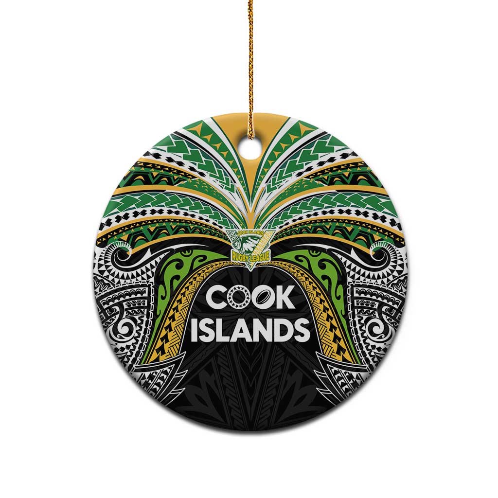 Cook Islands Rugby League Ceramic Ornament Tatau Tribal Motifs-Black Color - Polynesian Pride