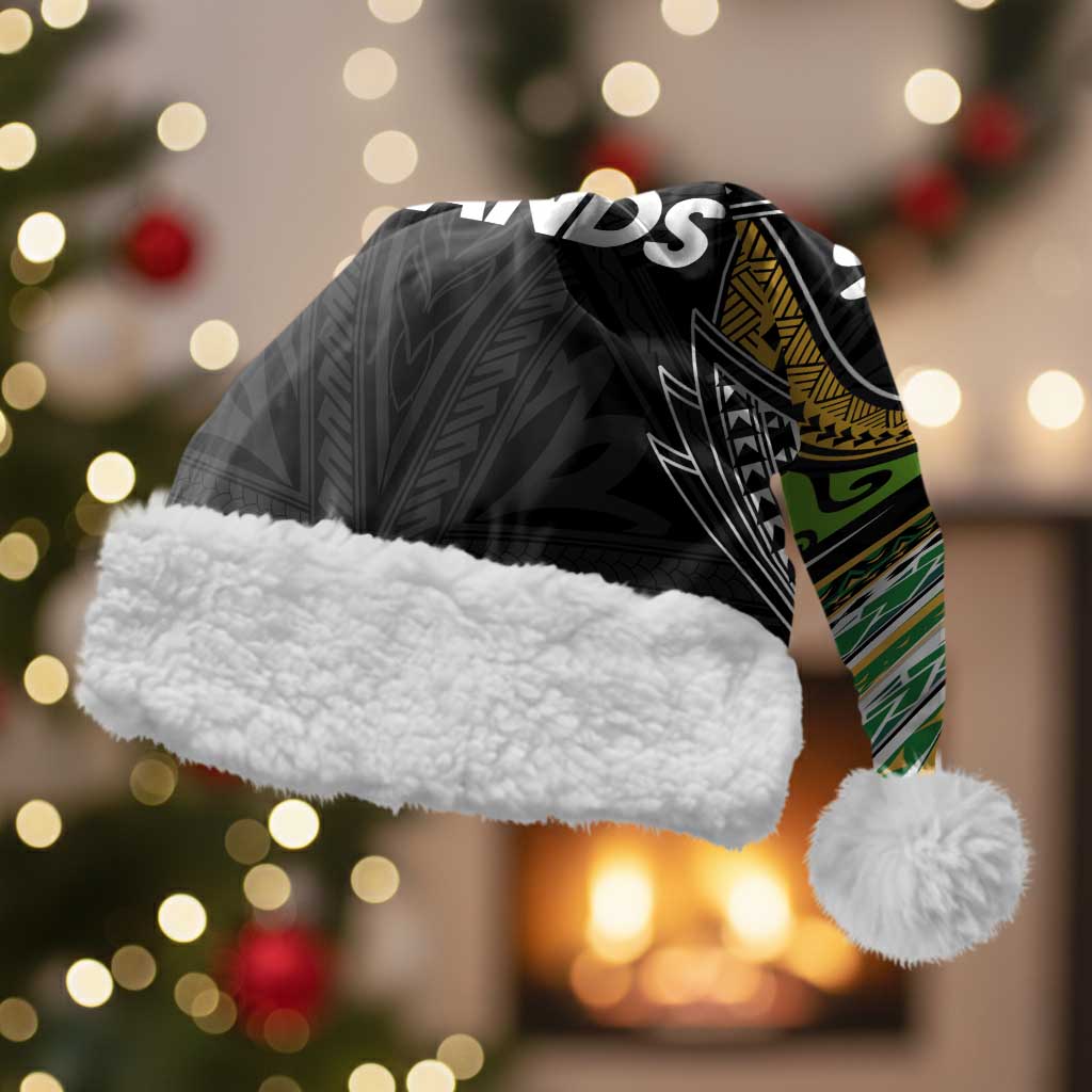 Cook Islands Rugby League Christmas Santa Hat Tatau Tribal Motifs-Black Color - Polynesian Pride