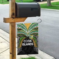 Cook Islands Rugby League Garden Flag Tatau Tribal Motifs-Black Color - Polynesian Pride