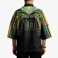 Custom Cook Islands Rugby League Kimono Tatau Tribal Motifs-Black Color - Polynesian Pride