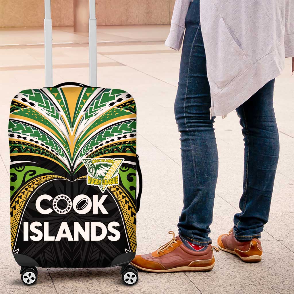 Cook Islands Rugby League Luggage Cover Tatau Tribal Motifs-Black Color - Polynesian Pride