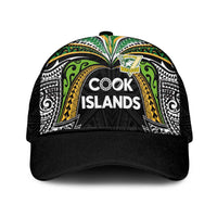 Cook Islands Rugby League Mesh Trucker Cap Tatau Tribal Motifs-Black Color - Polynesian Pride