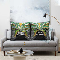 Cook Islands Rugby League Pillow Cover Tatau Tribal Motifs-Black Color - Polynesian Pride