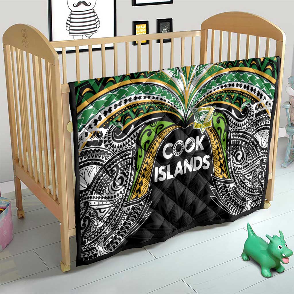 Cook Islands Rugby League Quilt Tatau Tribal Motifs-Black Color - Polynesian Pride