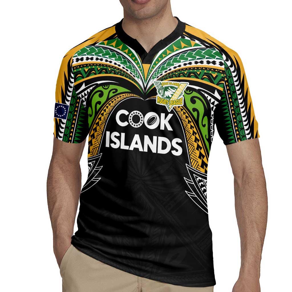 Custom Cook Islands Rugby League Rugby Jersey Tatau Tribal Motifs-Black Color - Polynesian Pride