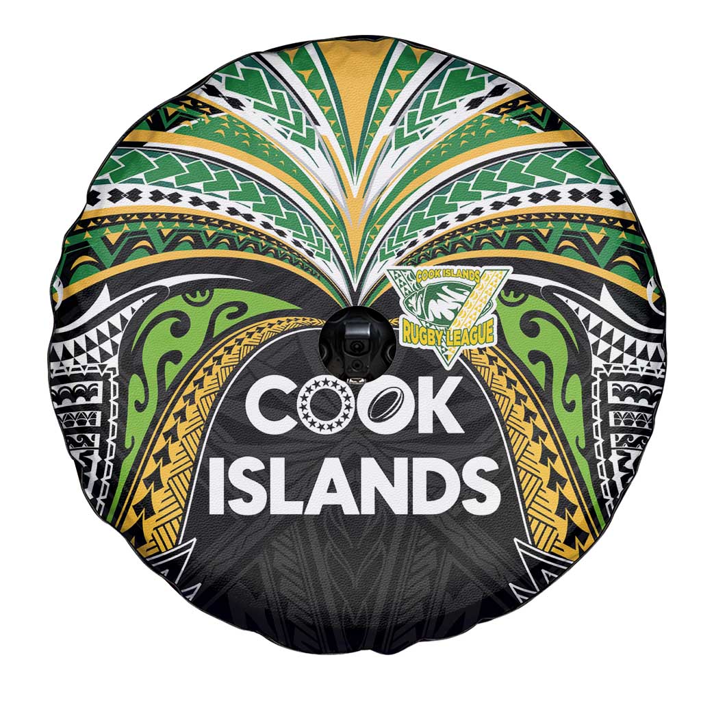 Cook Islands Rugby League Spare Tire Cover Tatau Tribal Motifs-Black Color - Polynesian Pride