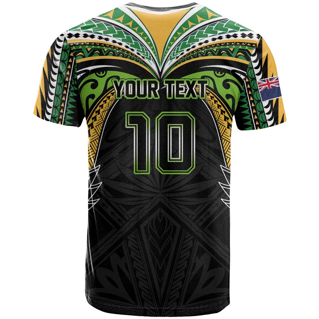 Custom Cook Islands Rugby League T Shirt Tatau Tribal Motifs-Black Color - Polynesian Pride