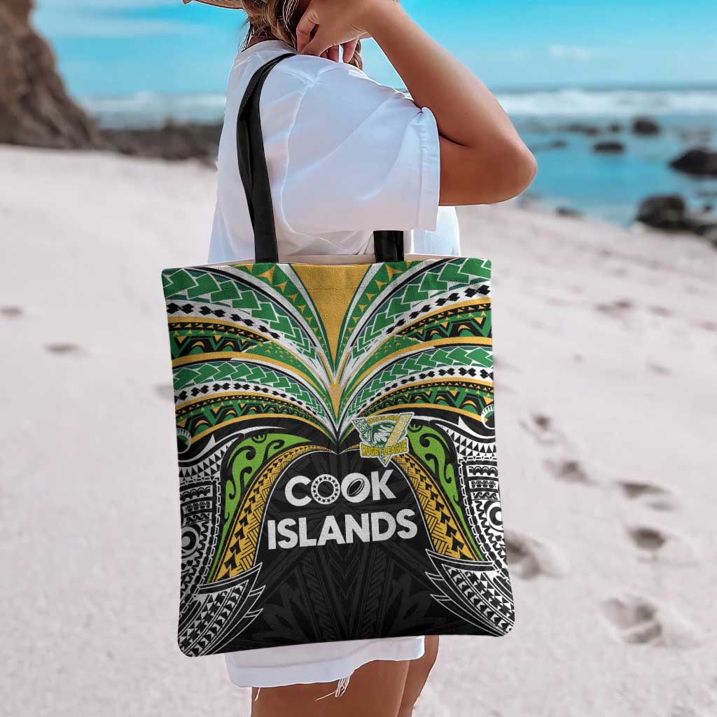 Cook Islands Rugby League Tote Bag Tatau Tribal Motifs-Black Color - Polynesian Pride