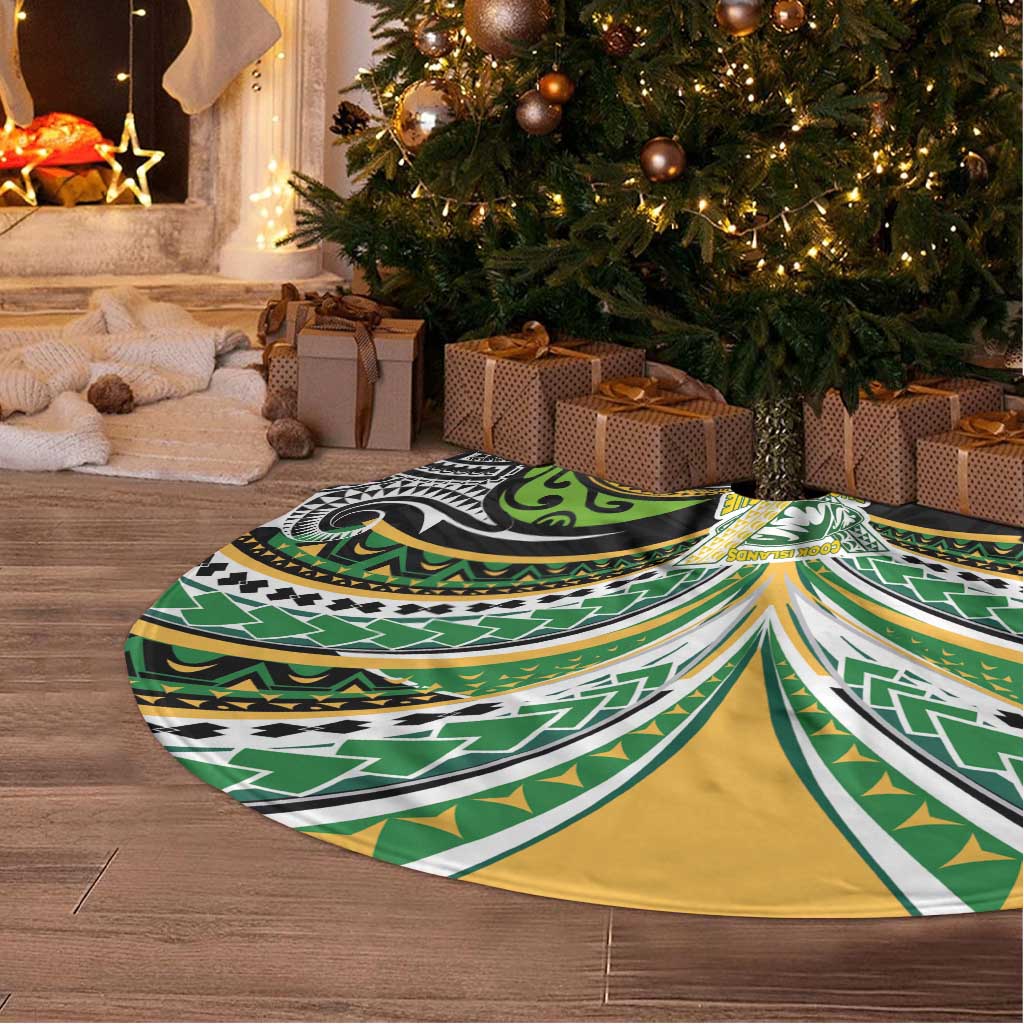 Cook Islands Rugby League Tree Skirt Tatau Tribal Motifs-Black Color - Polynesian Pride