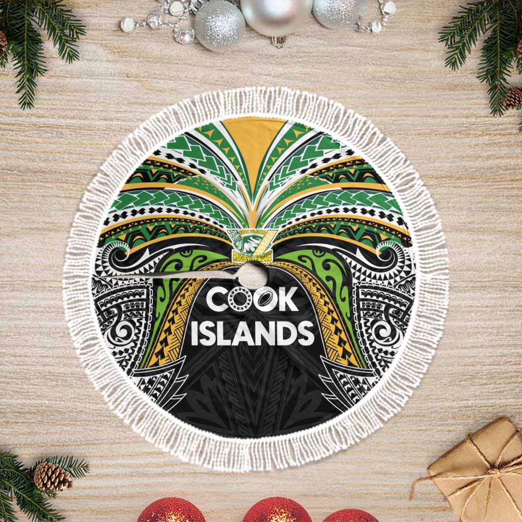 Cook Islands Rugby League Tree Skirt Tatau Tribal Motifs-Black Color - Polynesian Pride
