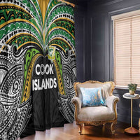 Cook Islands Rugby League Window Curtain Tatau Tribal Motifs-Black Color - Polynesian Pride