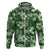 Hawaiian Quilt Pattern Zip Hoodie Hibiscus and Tribal Element Vintage Green Vibe LT03 Zip Hoodie Green - Polynesian Pride