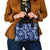 Hawaiian Quilt Pattern Shoulder Handbag Hibiscus and Tribal Element Vintage Blue Vibe LT03 - Polynesian Pride