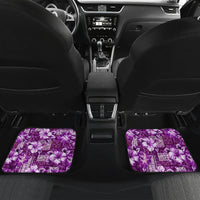 Hawaiian Quilt Pattern Car Mats Hibiscus and Tribal Element Vintage Purple Vibe LT03 - Polynesian Pride