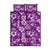 Hawaiian Quilt Pattern Quilt Bed Set Hibiscus and Tribal Element Vintage Purple Vibe LT03 - Polynesian Pride